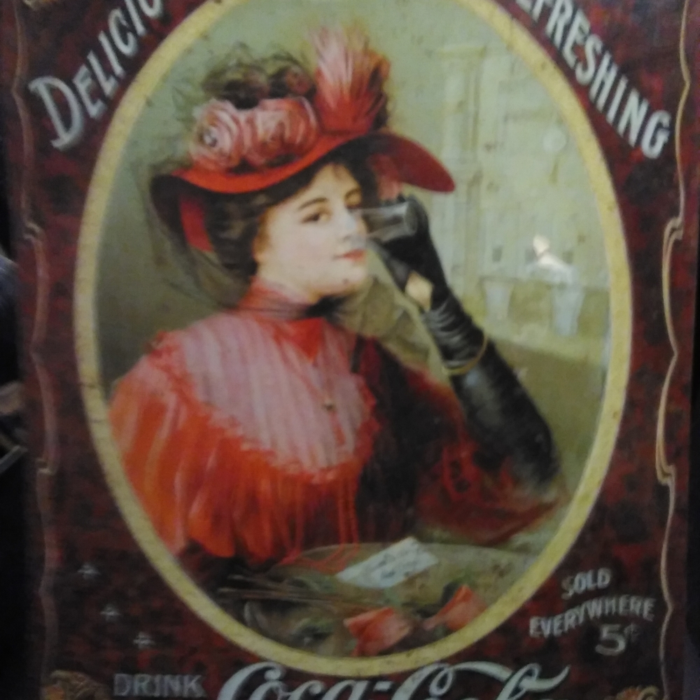 Coca-Cola Elegant Lady in Red Poster